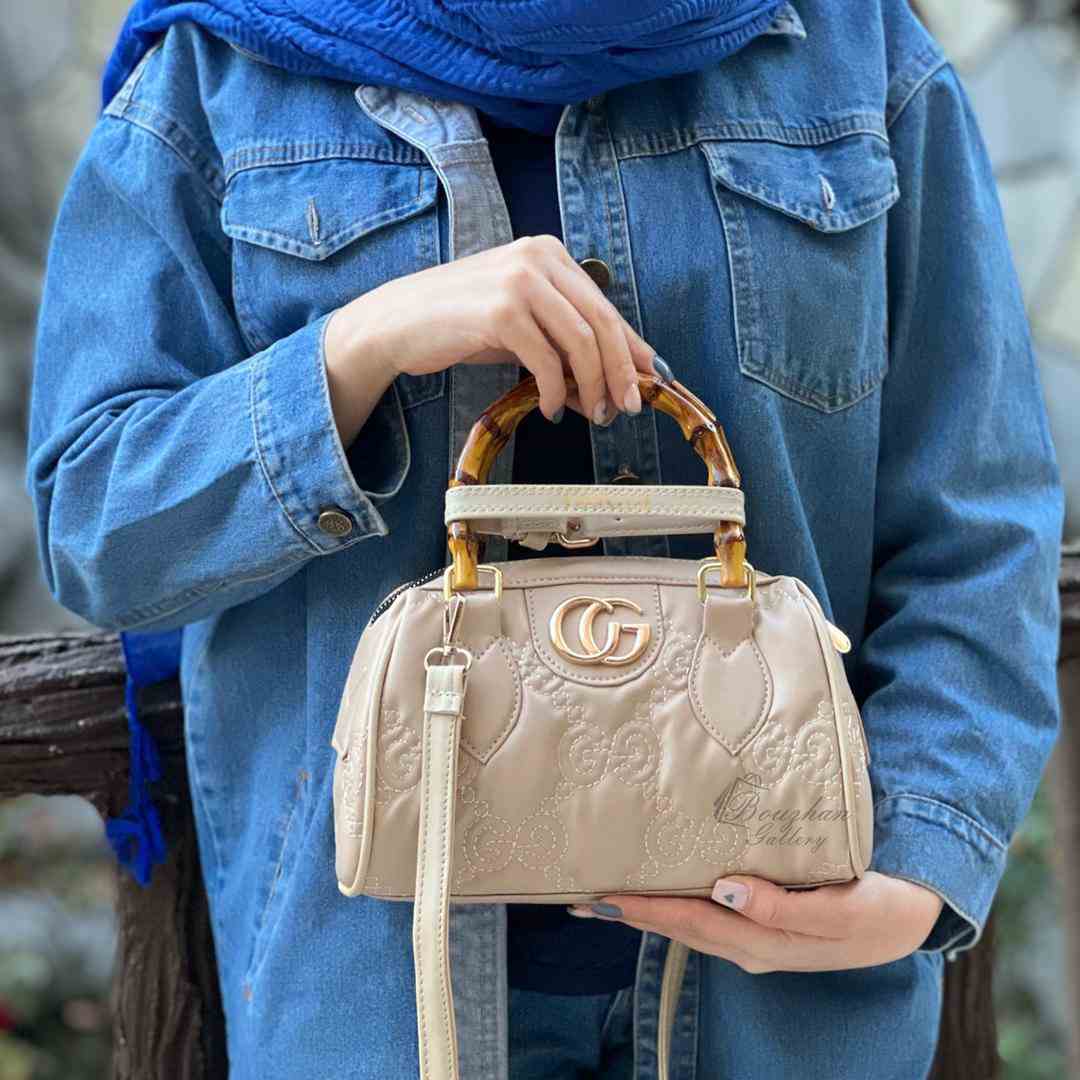 کیف دوشی زنانه مدل گوچی دسته چوبی